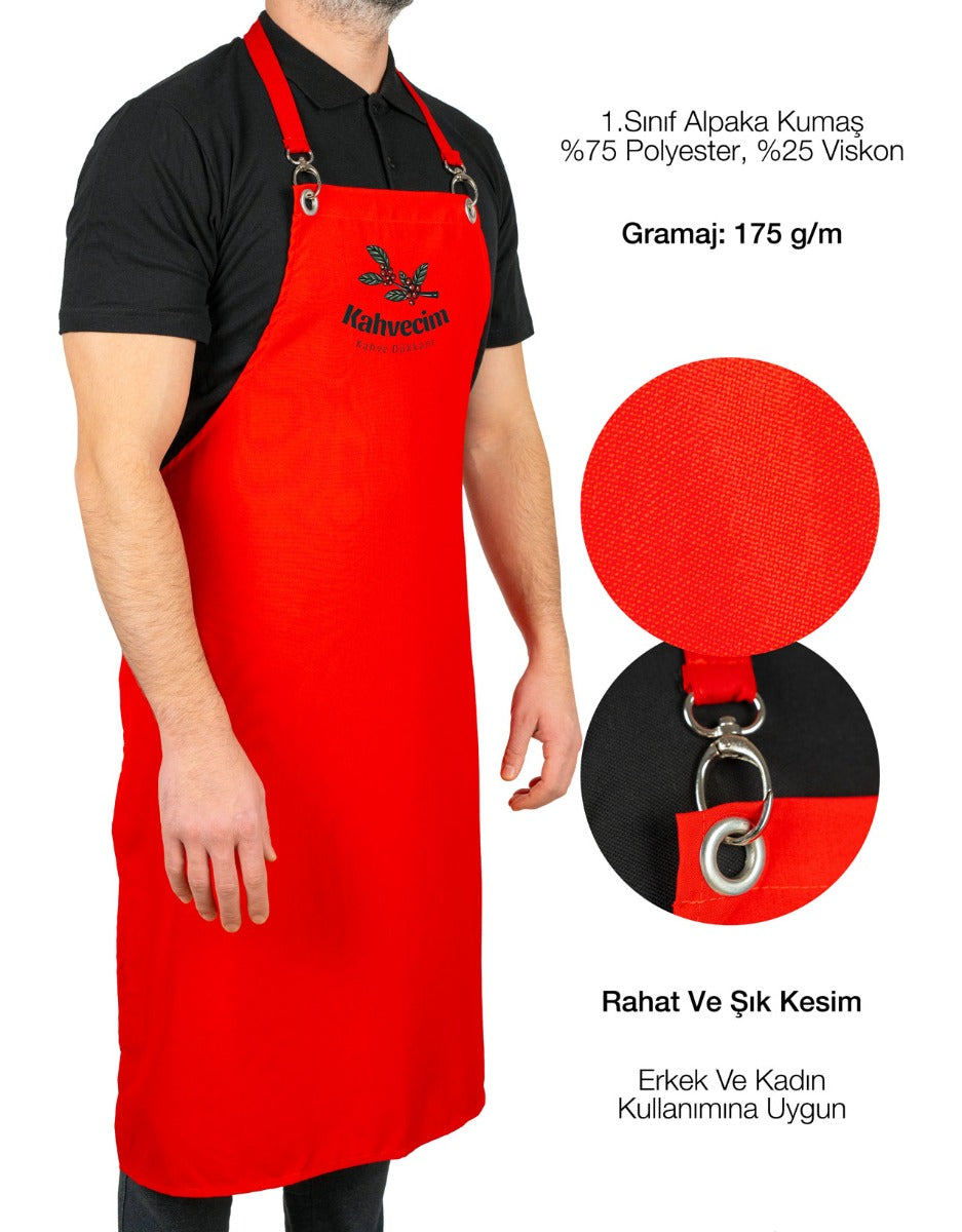 Baskılı MasterChef Mutfak Önlüğü - Kırmızı