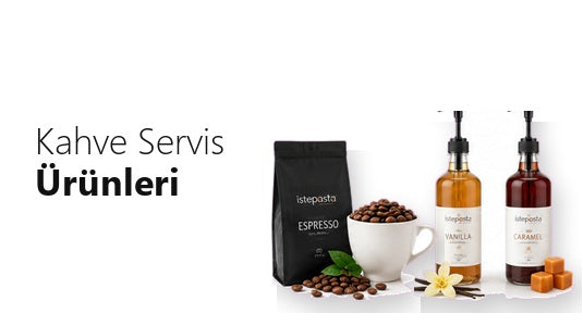 Kahve Servis Ürünleri - İştePasta espresso kahve, vanilya ve karamel şurup | kahve servis ve barista ihtiyaçları
