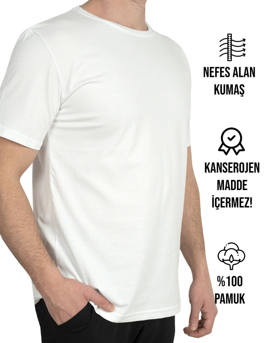 Basic T-shirt Beyaz - Baskılı