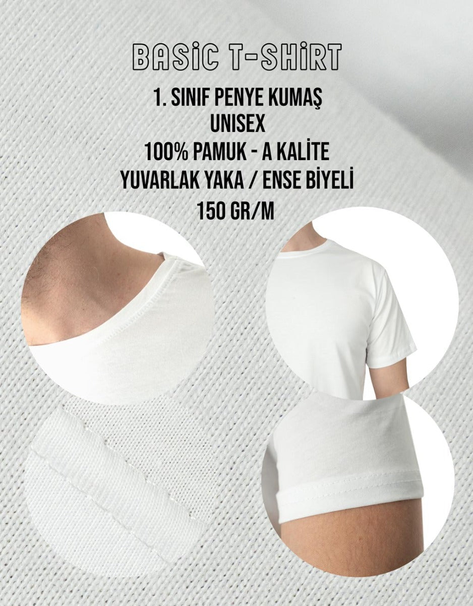 Basic T-shirt Beyaz - Baskılı