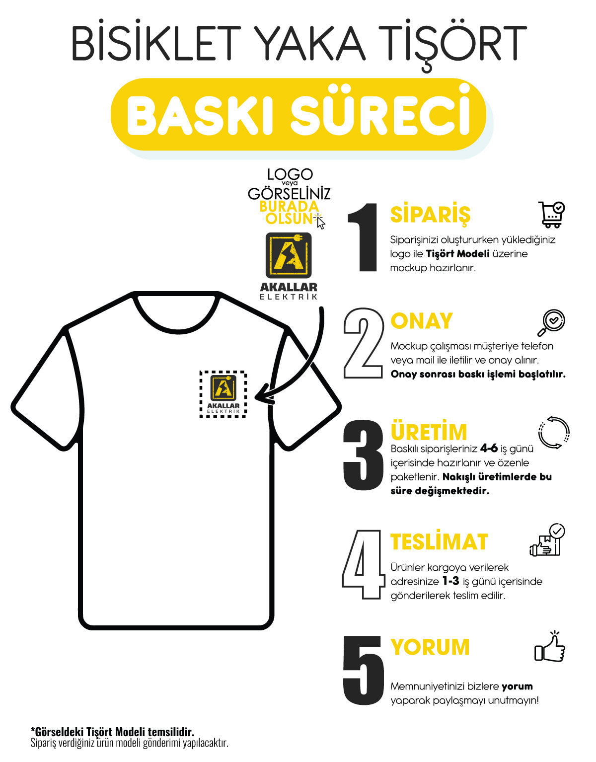 Basic T-shirt Gri - Baskılı