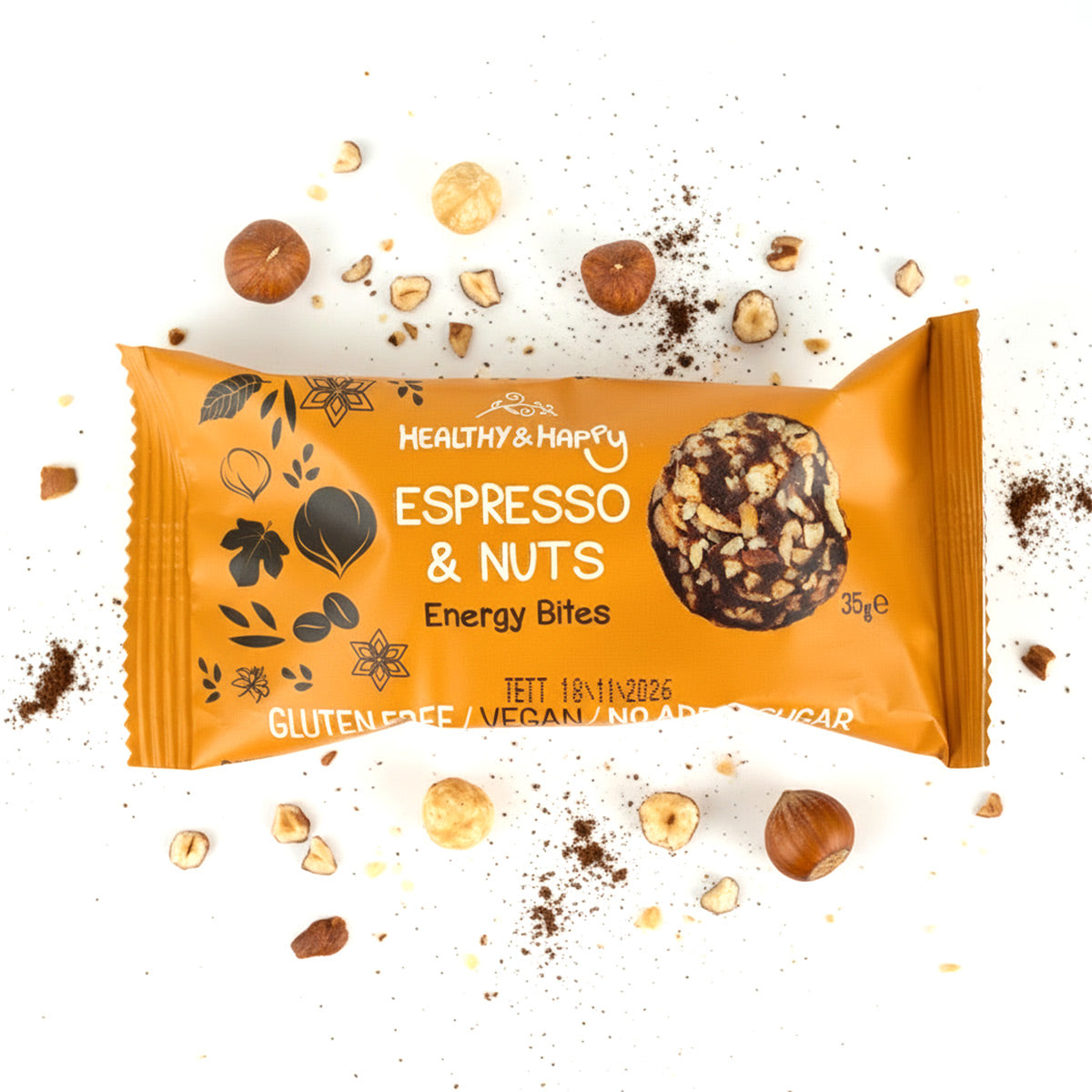 Espresso & Fındık Enerji Topu Glutensiz  – 35 g (20 Adet / Kutu)