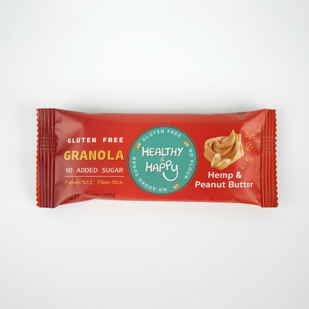 Glutensiz Hemp & Peanut Granola Bar – 35 g (30 Adet / Kutu)