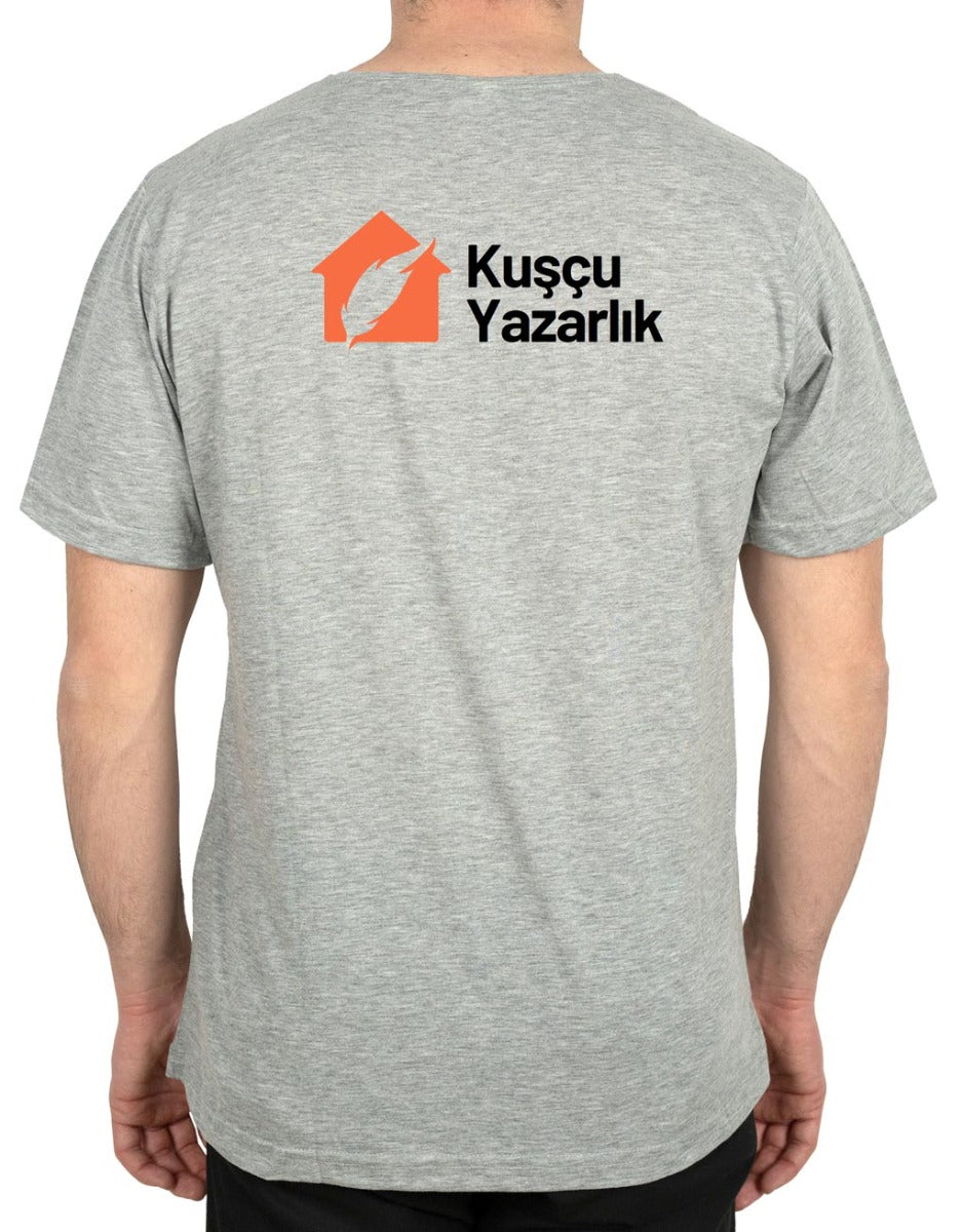 Basic T-shirt Gri - Baskılı