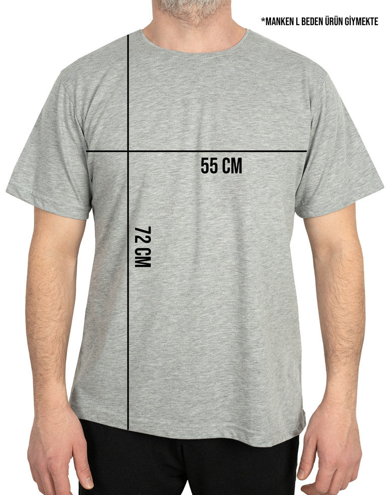 Basic T-shirt Gri - Baskılı