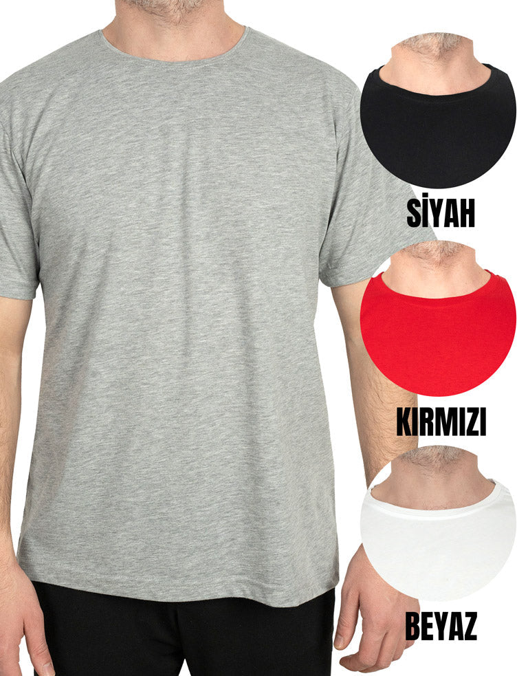 Basic T-shirt Gri - Baskılı