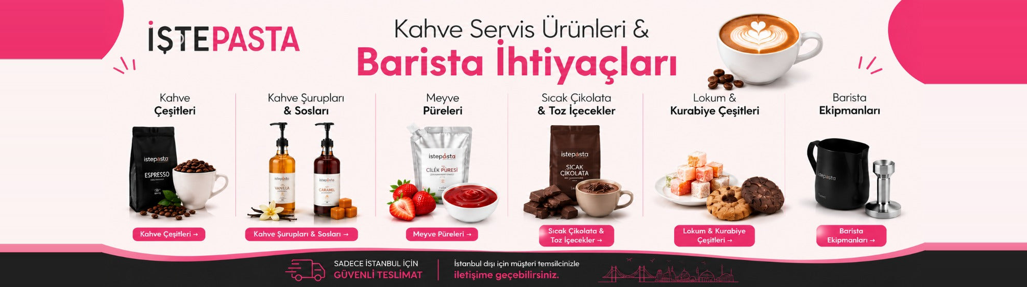 İştepasta kahve servis ürünleri ve barista ihtiyaçları