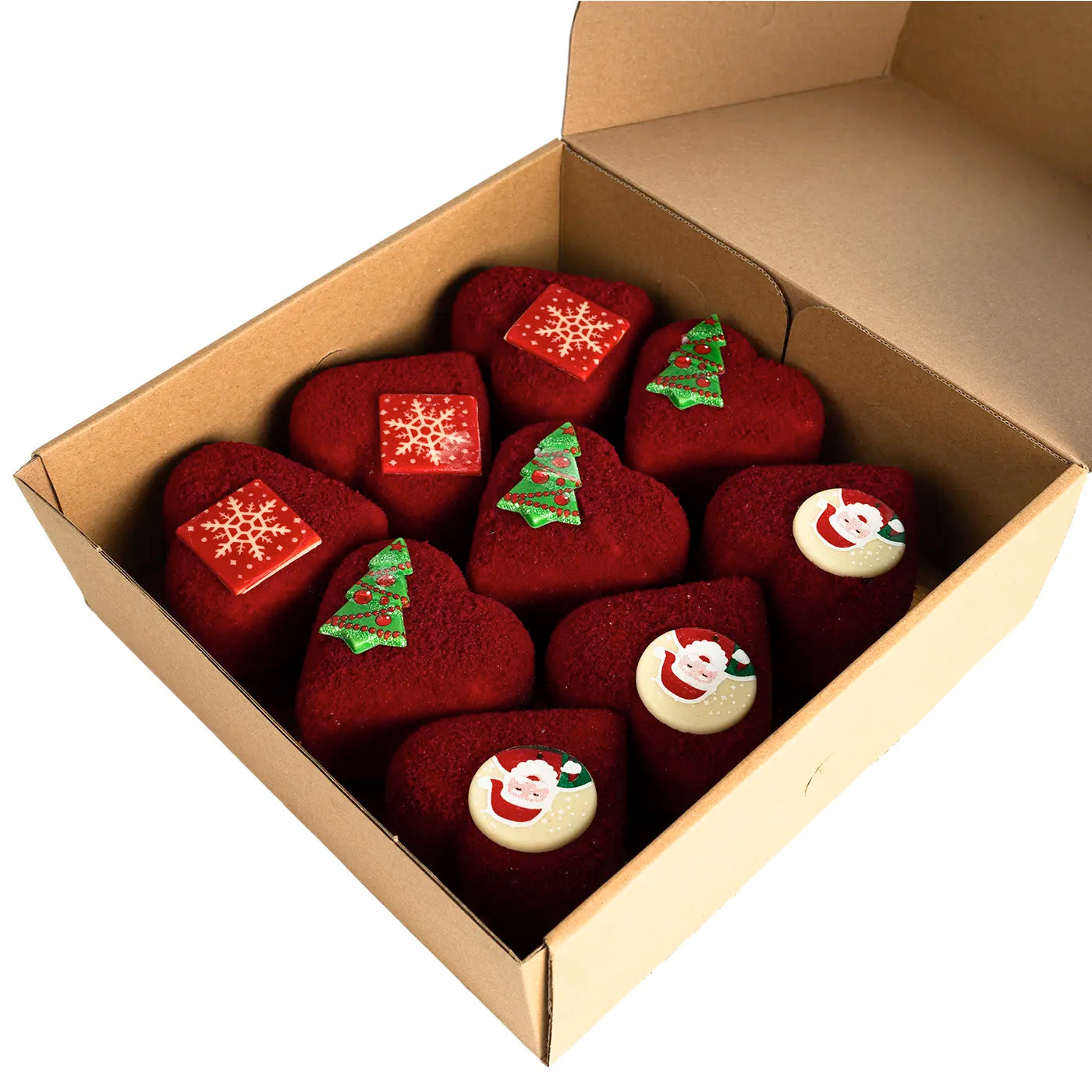 Yılbaşı Özel Kalpli Mono Pasta – 1 Kutu (  9 Adet )