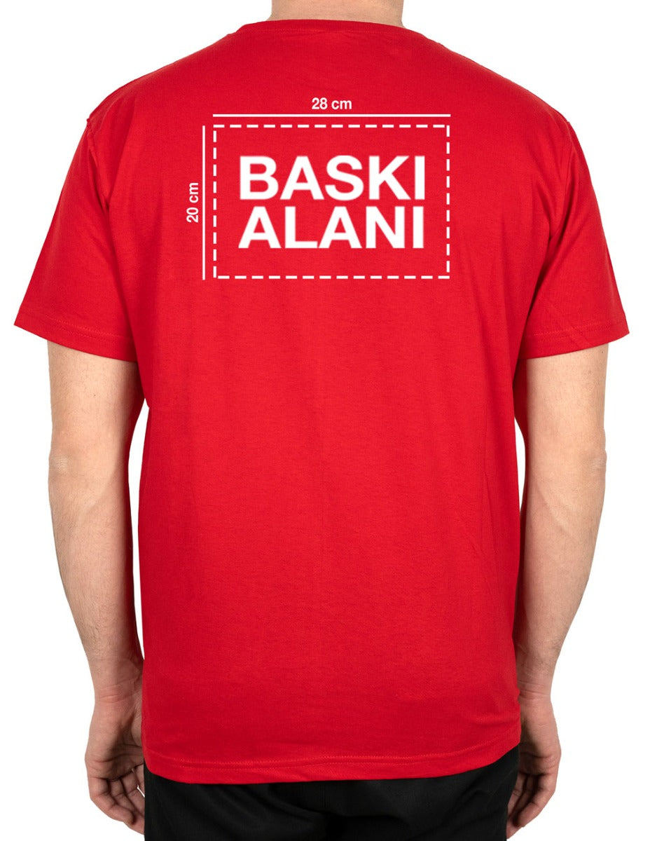 Basic T-shirt Kırmızı - Baskılı