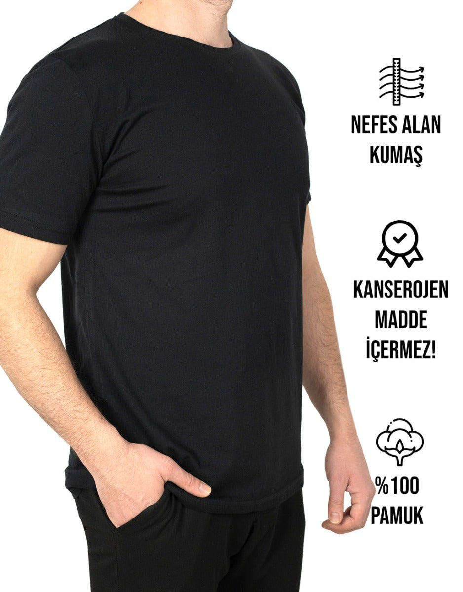 Basic T-shirt Siyah - Baskılı