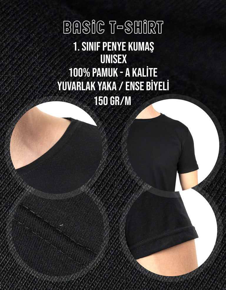 Basic T-shirt Siyah - Baskılı